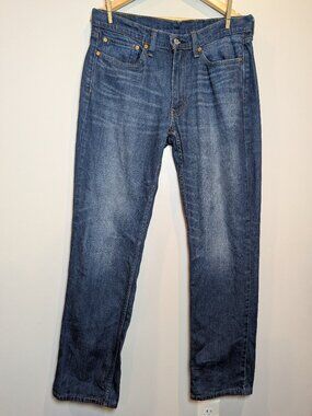 LEVI'S 514 MEN'S SIZE 34X34 DARK WASH RELAXED STRAIGHT LEG JEANS
